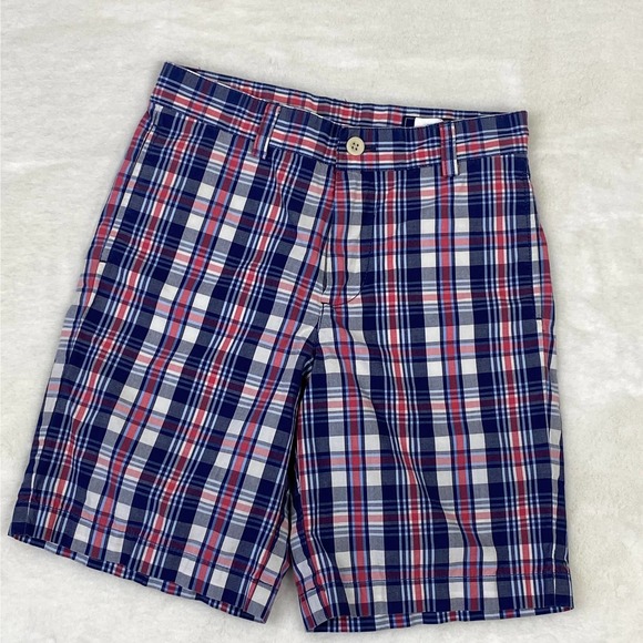 Vineyard Vine Boys Red, White, & Blue Plaid Breaker Shorts - Picture 1 of 6